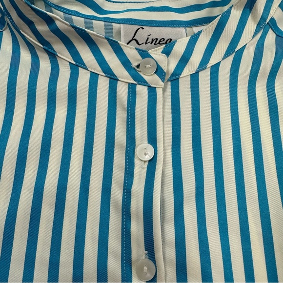 NWOT Linea by Louis Dell'Olio Stand Collar Striped Shirt Women’s Plus 20W - Picture 5 of 10